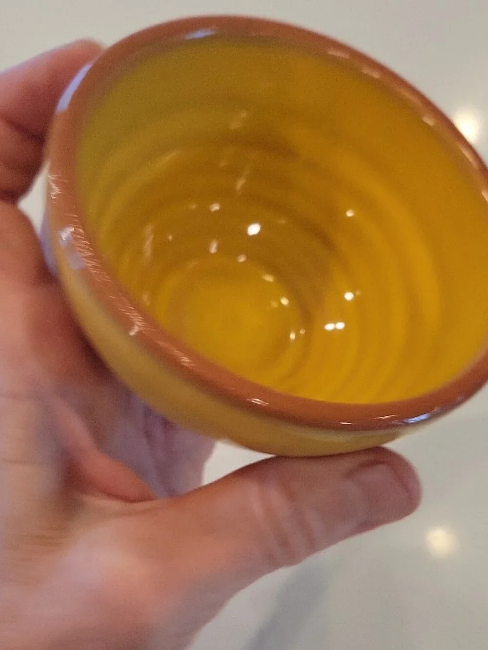 Pier 1 Nectar Yellow Glazed Terracotta Bowl
